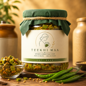 Teekhi Hari Mirch Ka Achar (250g)  No Added Preservatives, No Artificial Colours or Flavours | Handmade Homestyle Taste