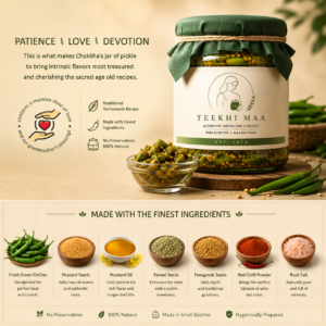 Teekhi Hari Mirch Ka Achar (500g)  No Added Preservatives, No Artificial Colours or Flavours | Handmade Homestyle Taste (Copy)